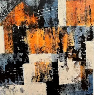 brown black and white abstract shapes