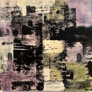 green purple white gray black abstract shapes